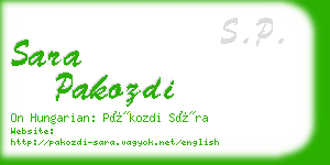 sara pakozdi business card